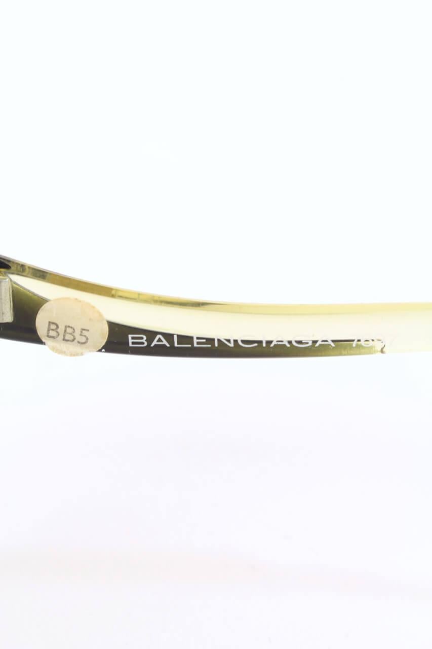 Balenciaga Black & Clear Oversized Sunglasses Model 7697 Original Sleeve, 1970s 3