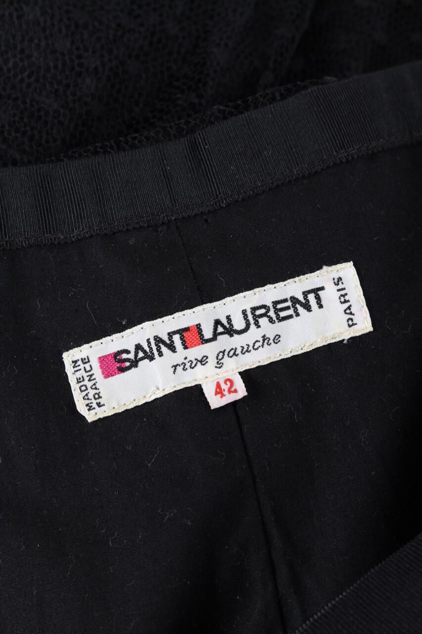 Spring/Summer 1987 Yves Saint Laurent Runway Black and Pink Strapless Dress 3