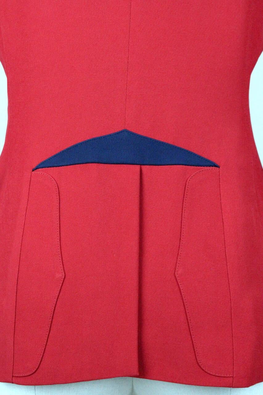 1990s Moschino Cheap & Chic Red Blue & White Military or Riding Style Blazer 4