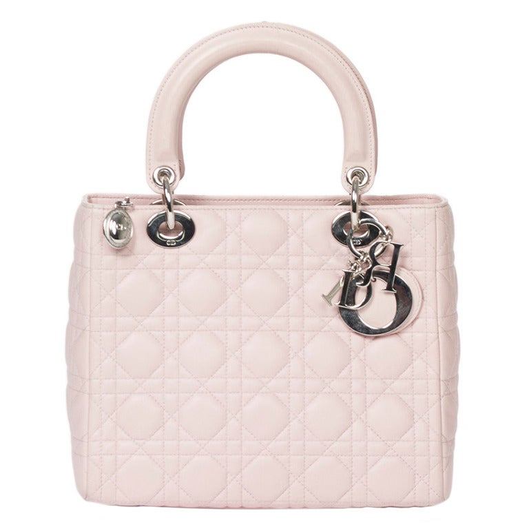 Beautiful Lady Dior in pink leather For Sale