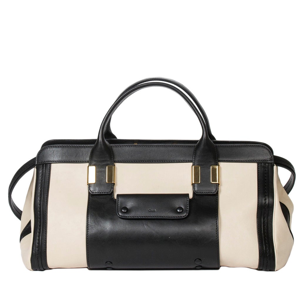 Chloé Alice 2way Cream And Black Leather For Sale