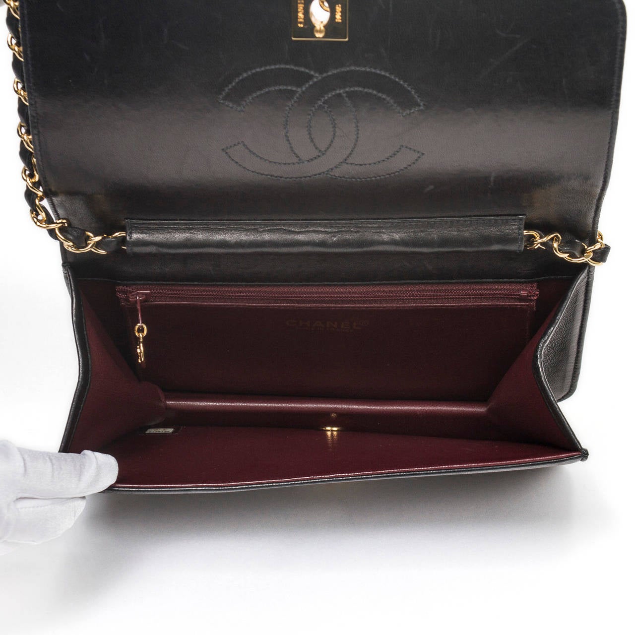 Chanel Mademoiselle Pouch Black Quilted Leather For Sale 2