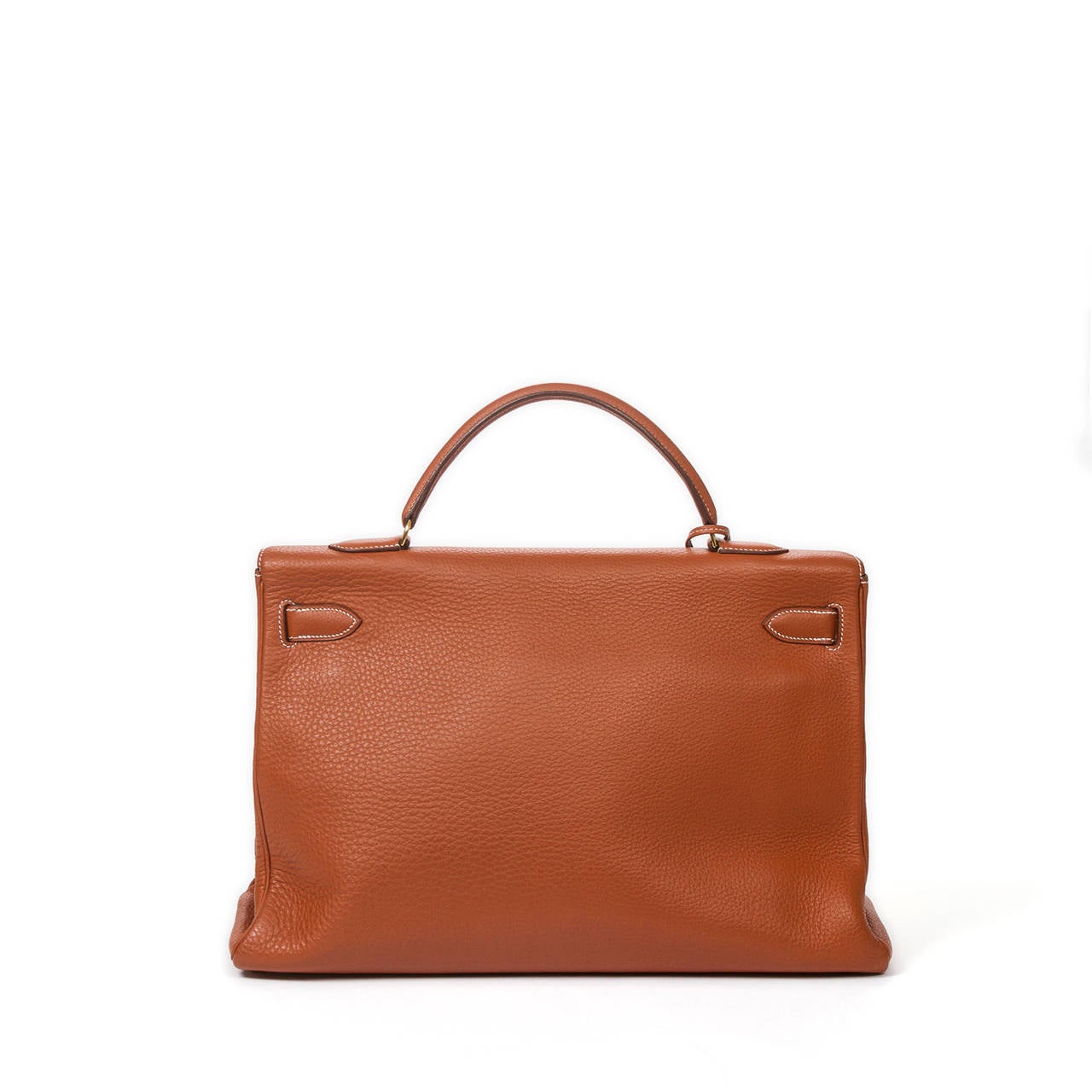 Hermès Kelly 40 Marron Buffalo Leather For Sale 1