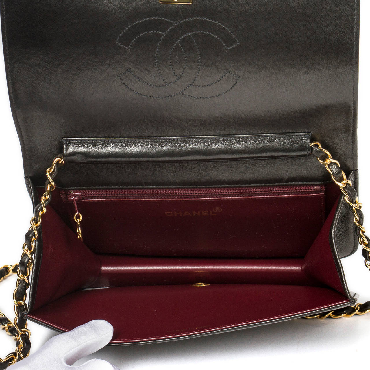 Chanel Mademoiselle Pouch 23cm Black For Sale 2