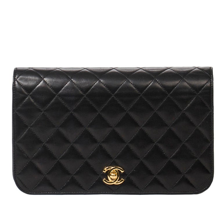 Chanel Mademoiselle Pouch Black Quilted Leather For Sale