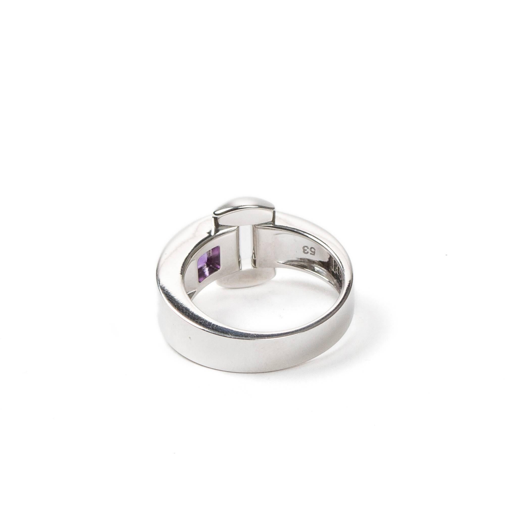 Women's Miss Protocole Ring White Gold Amethyst And Diamonds