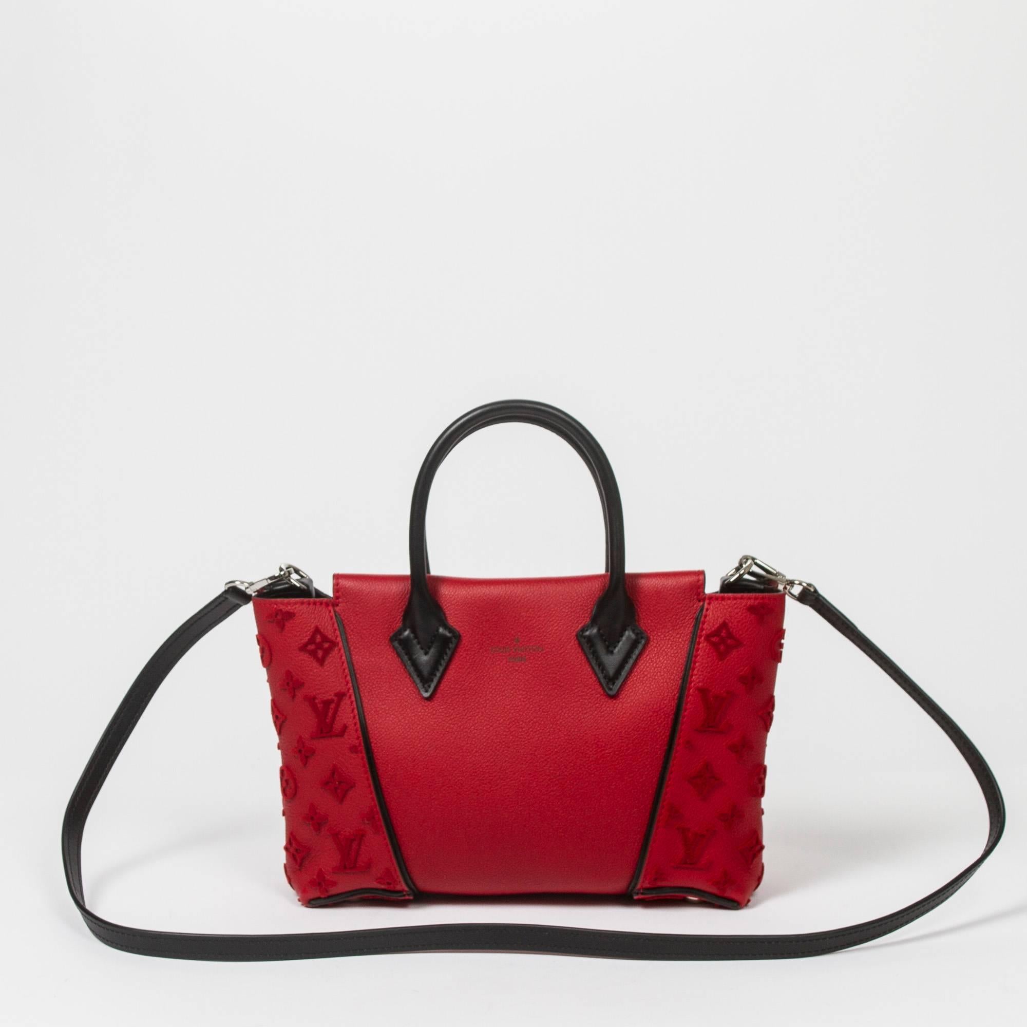 Louis Vuitton W Tote BB Red Cashmire Leather 1