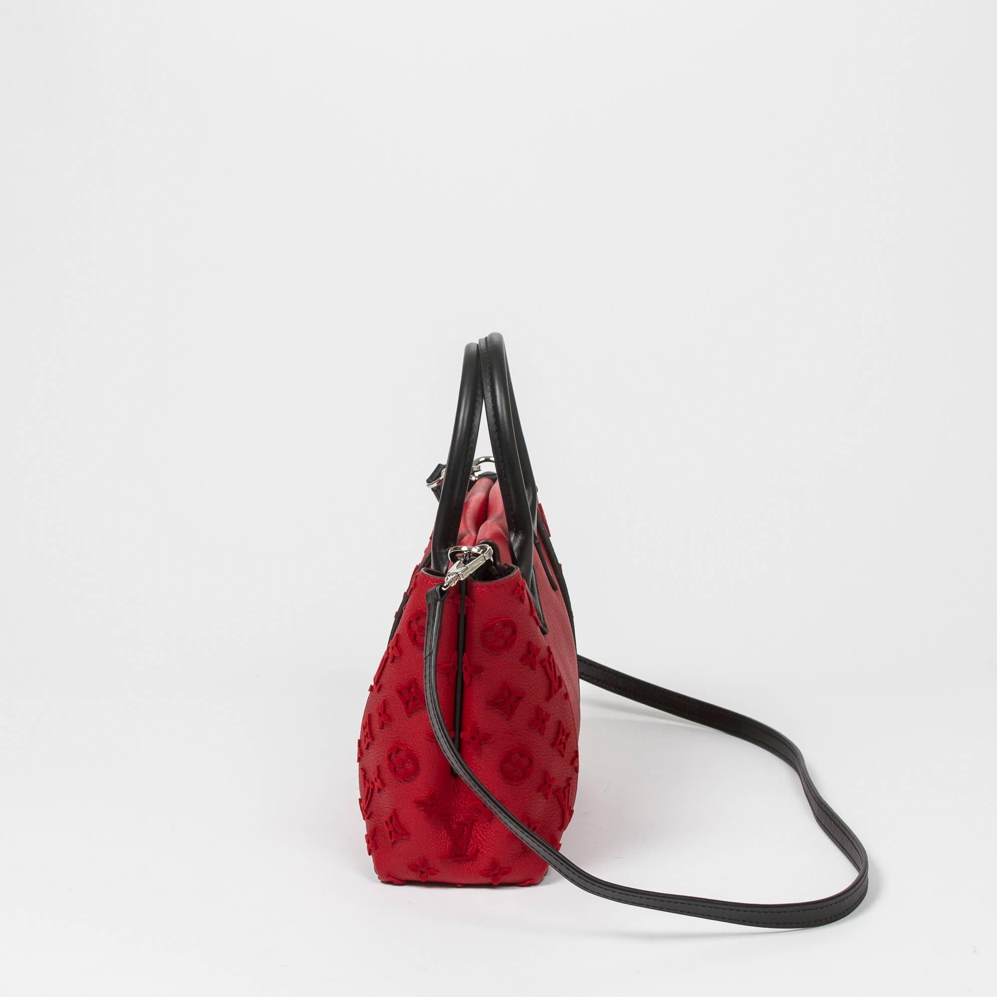 Women's Louis Vuitton W Tote BB Red Cashmire Leather