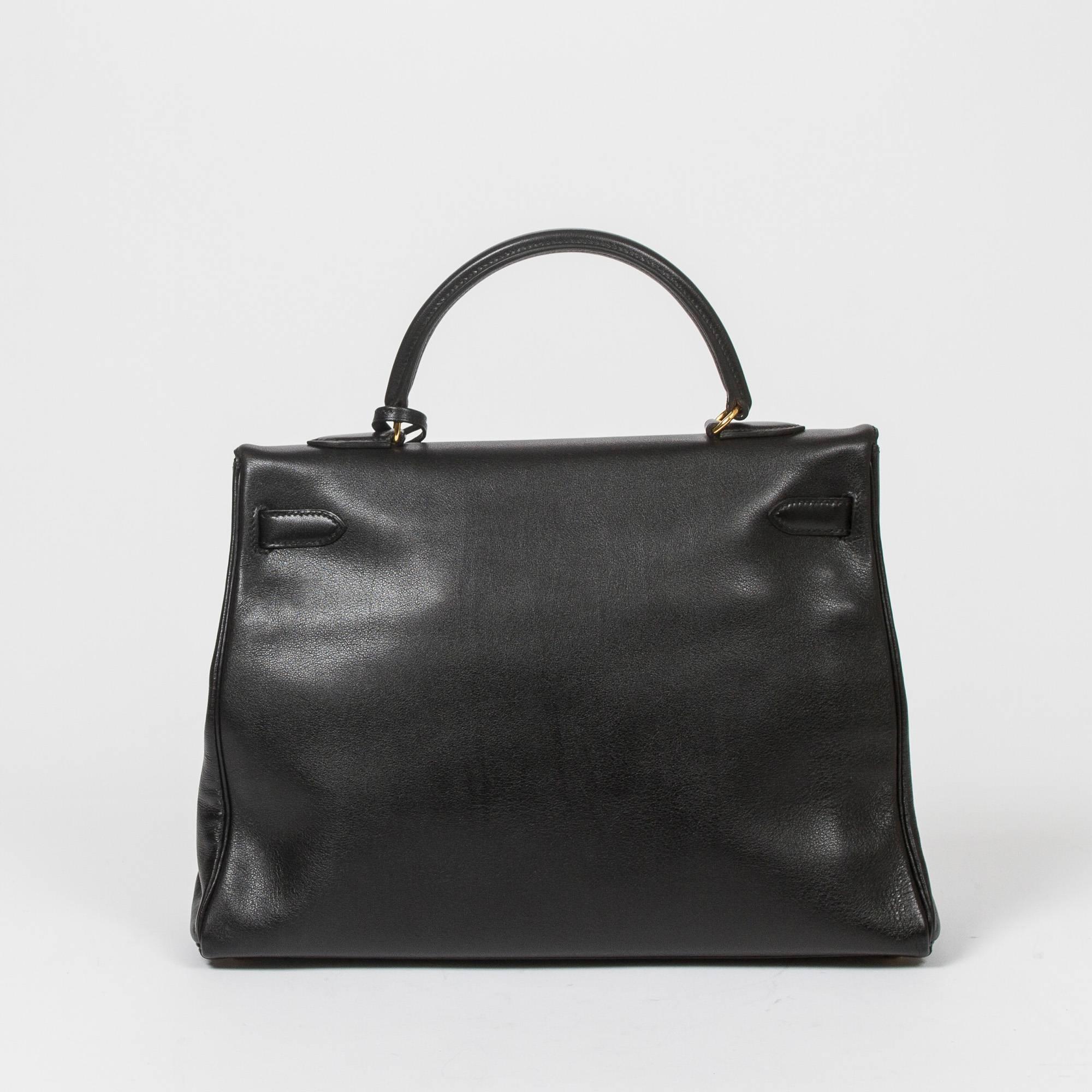 Hermes Kelly Retourne 35 Black Evergrain 1