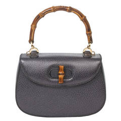 Gucci Bamboo in Grey Grained Leather