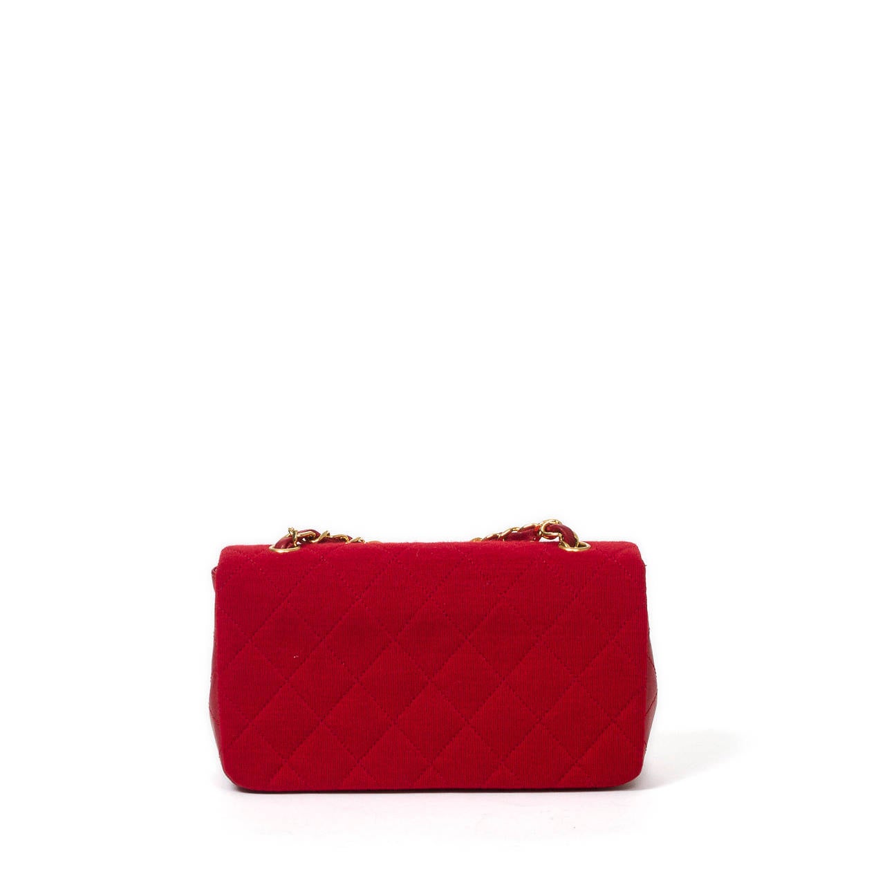 Chanel Vintage Shoulder Bag Red Jersey For Sale 1