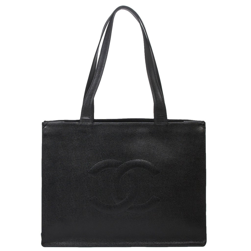 Chanel Vintage Tote Bag Black For Sale