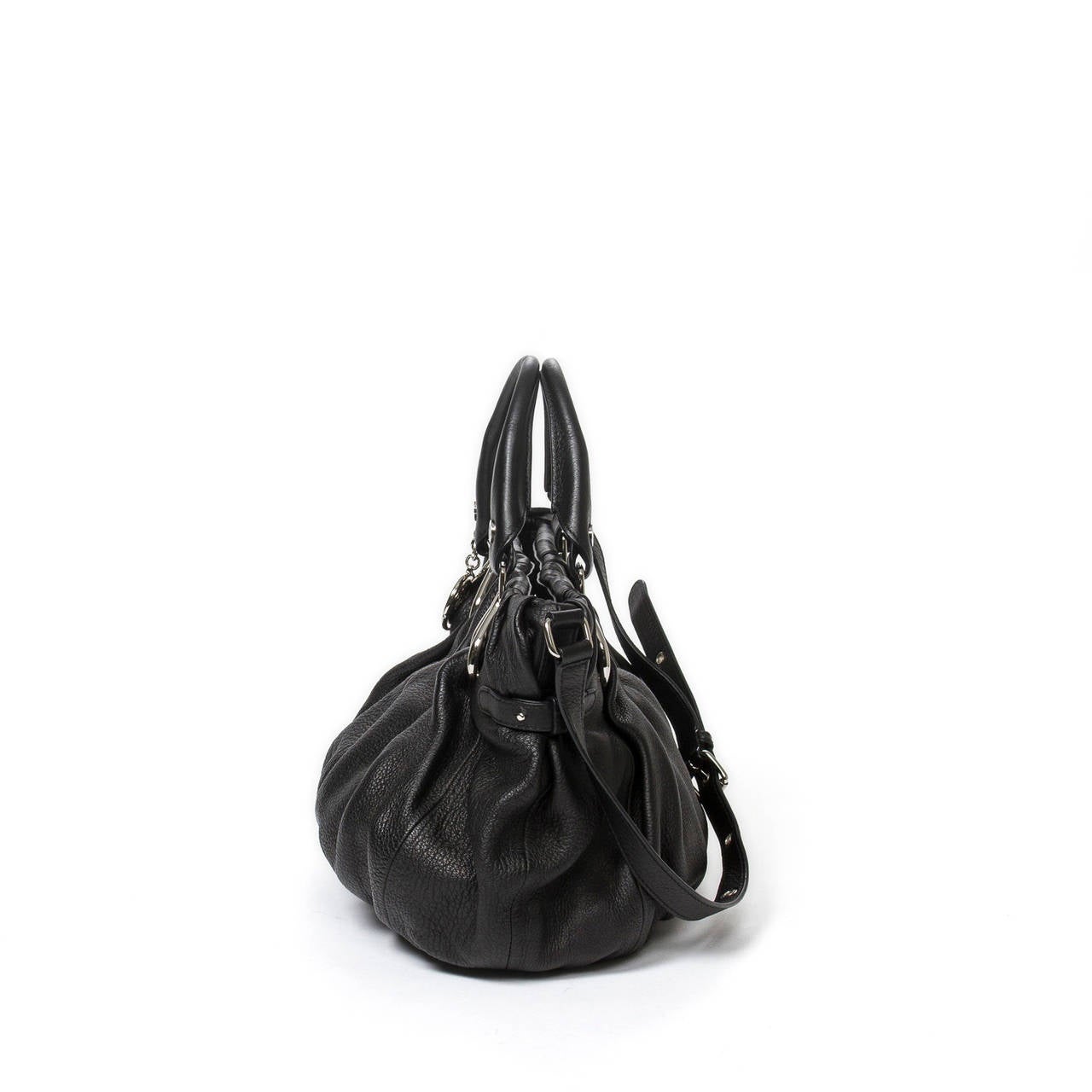 Women's Celine Handbag Black Grained Leather For Sale