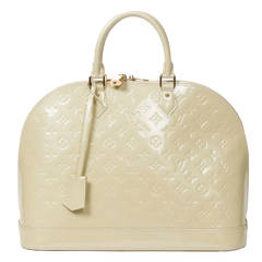 Louis Vuitton Alma GM White Coral Monogram Vernis