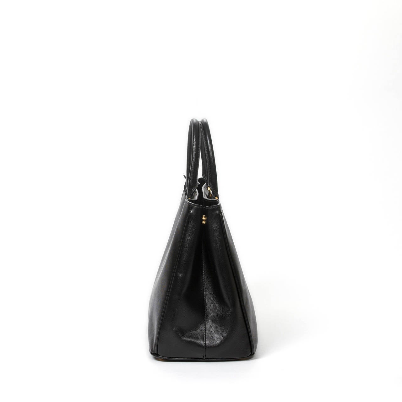 Prada Saffiano Lux Handbag Black In Excellent Condition For Sale In Dublin, IE