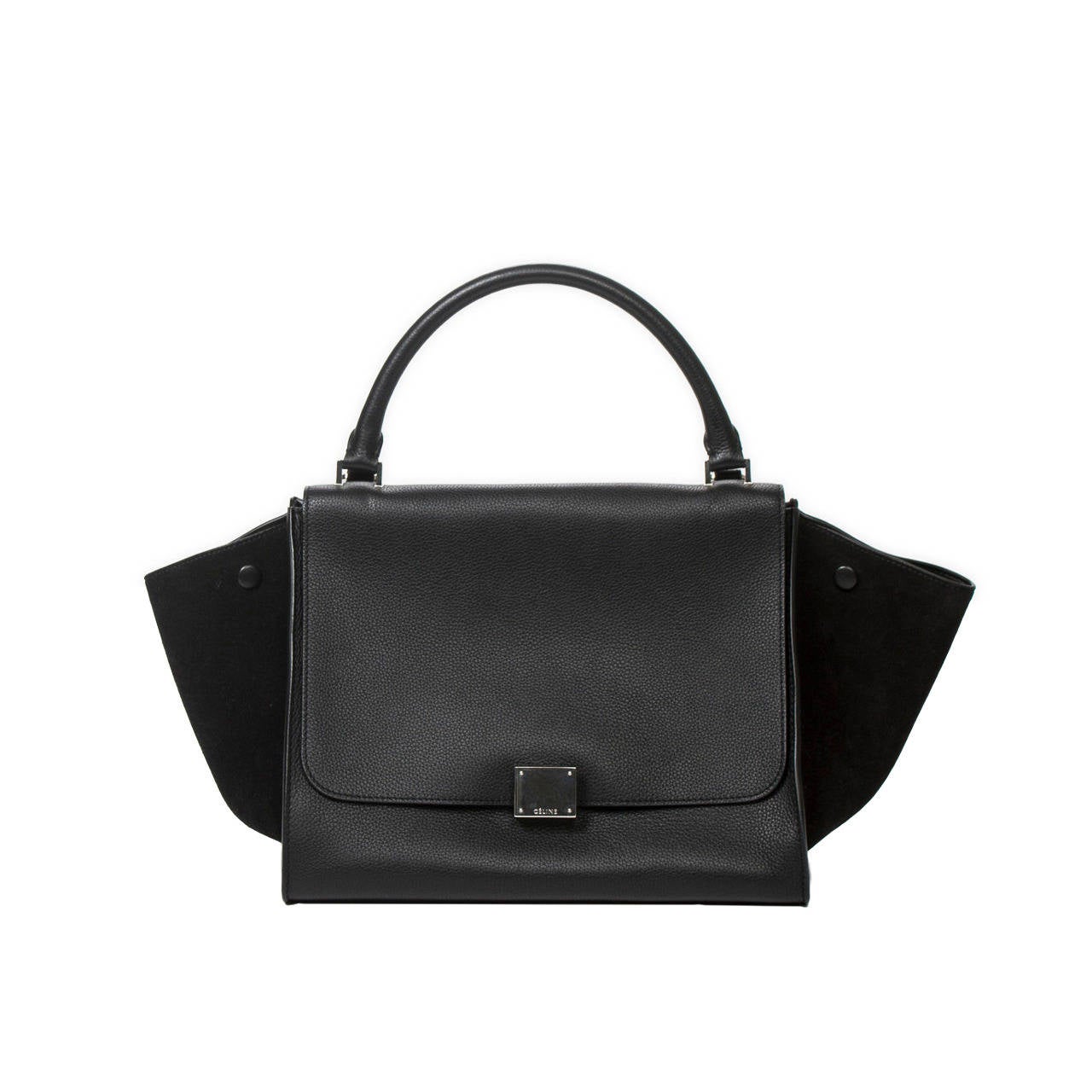 Céline Trapeze Black Grained Leather For Sale at 1stDibs