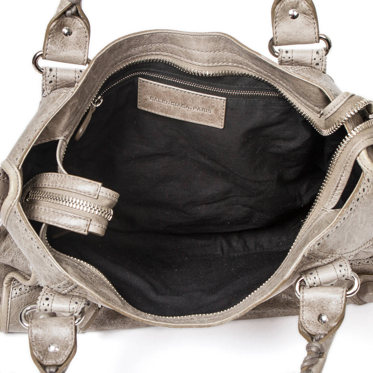 Balenciaga City Bag GM Light Grey Leather For Sale 2