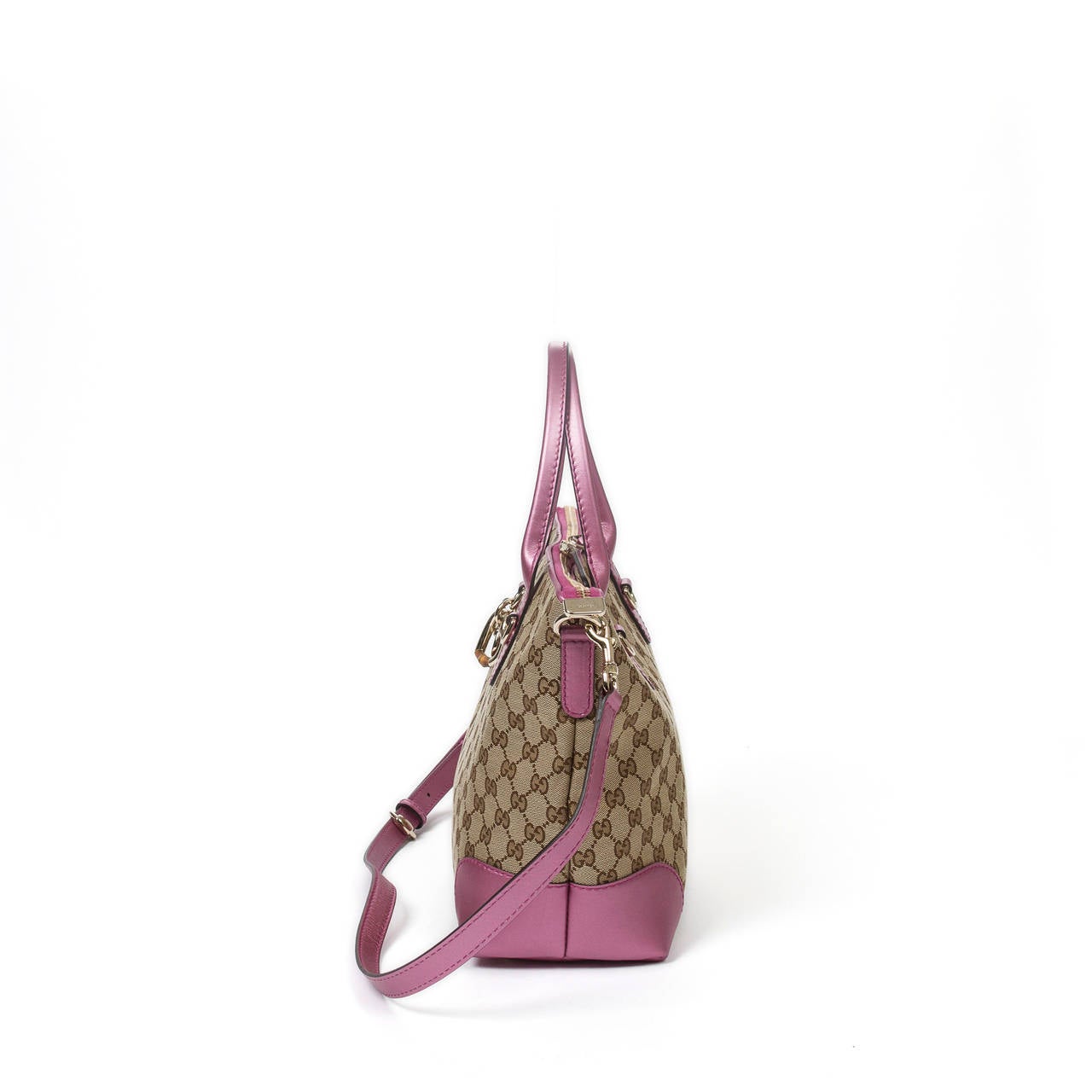 Women's Gucci Tote Bag Beige & Pink Monogram For Sale
