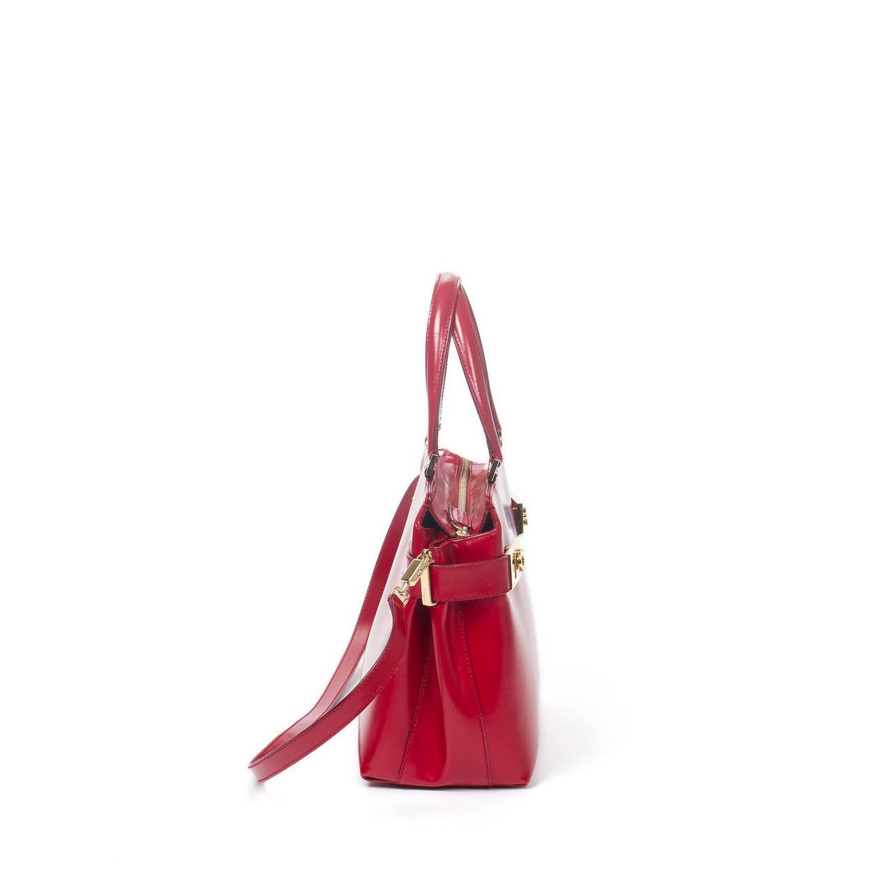 Ferragamo Handbag 2way Red In Excellent Condition For Sale In Dublin, IE