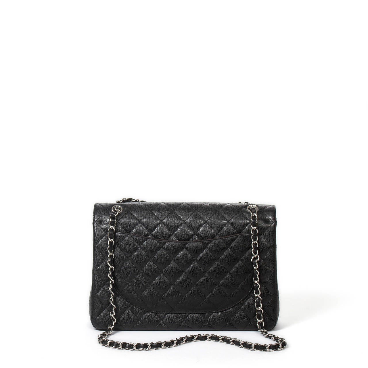 Chanel Jumbo Black Caviar Leather For Sale 1