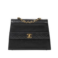 Chanel Vintage Flap Shoulder Bag Black Leather