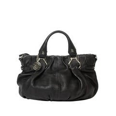 Celine Handbag Black Grained Leather