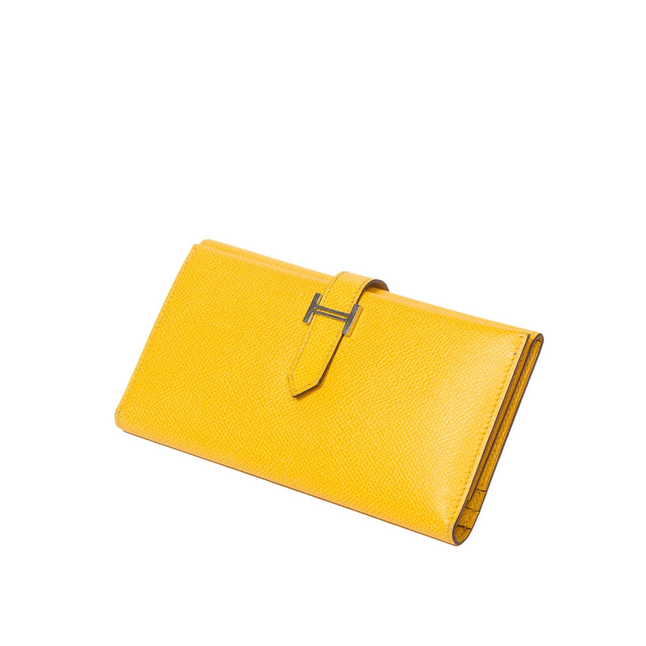 Hermès Bearn Trifold Yellow For Sale