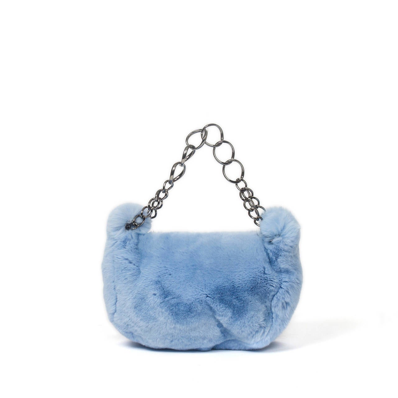 Chanel Light Blue Rabbit Fur For Sale 1