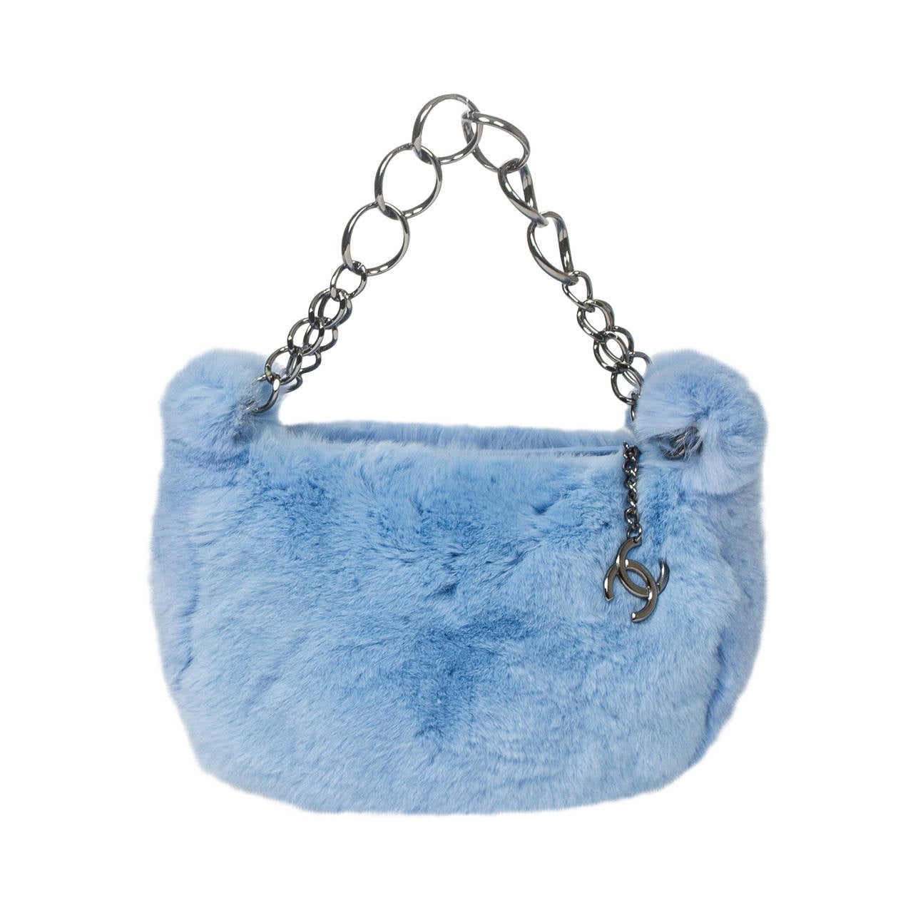Chanel Light Blue Rabbit Fur For Sale