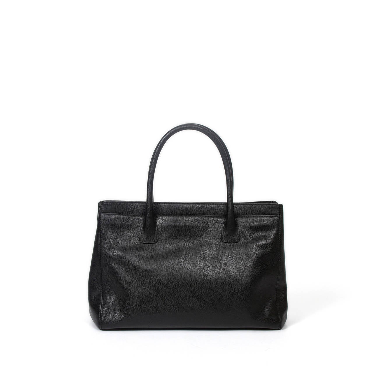 Chanel Tote Bag Black Grained Leather 1