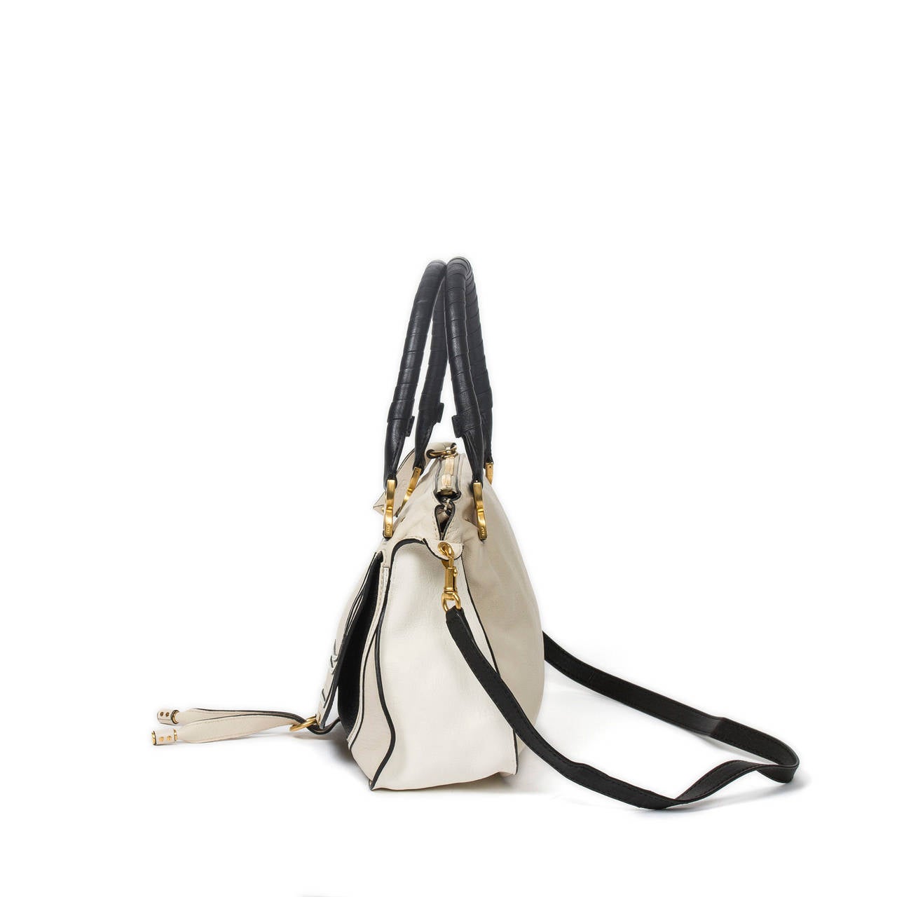 Chloé Marcie GM Cream Grained Leather In New Condition For Sale In Dublin, IE