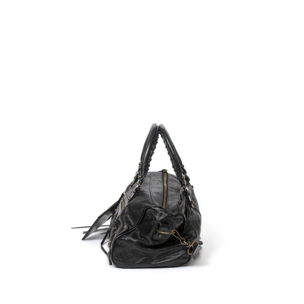 Women's Balenciaga City Bag Black Distressed Leather For Sale
