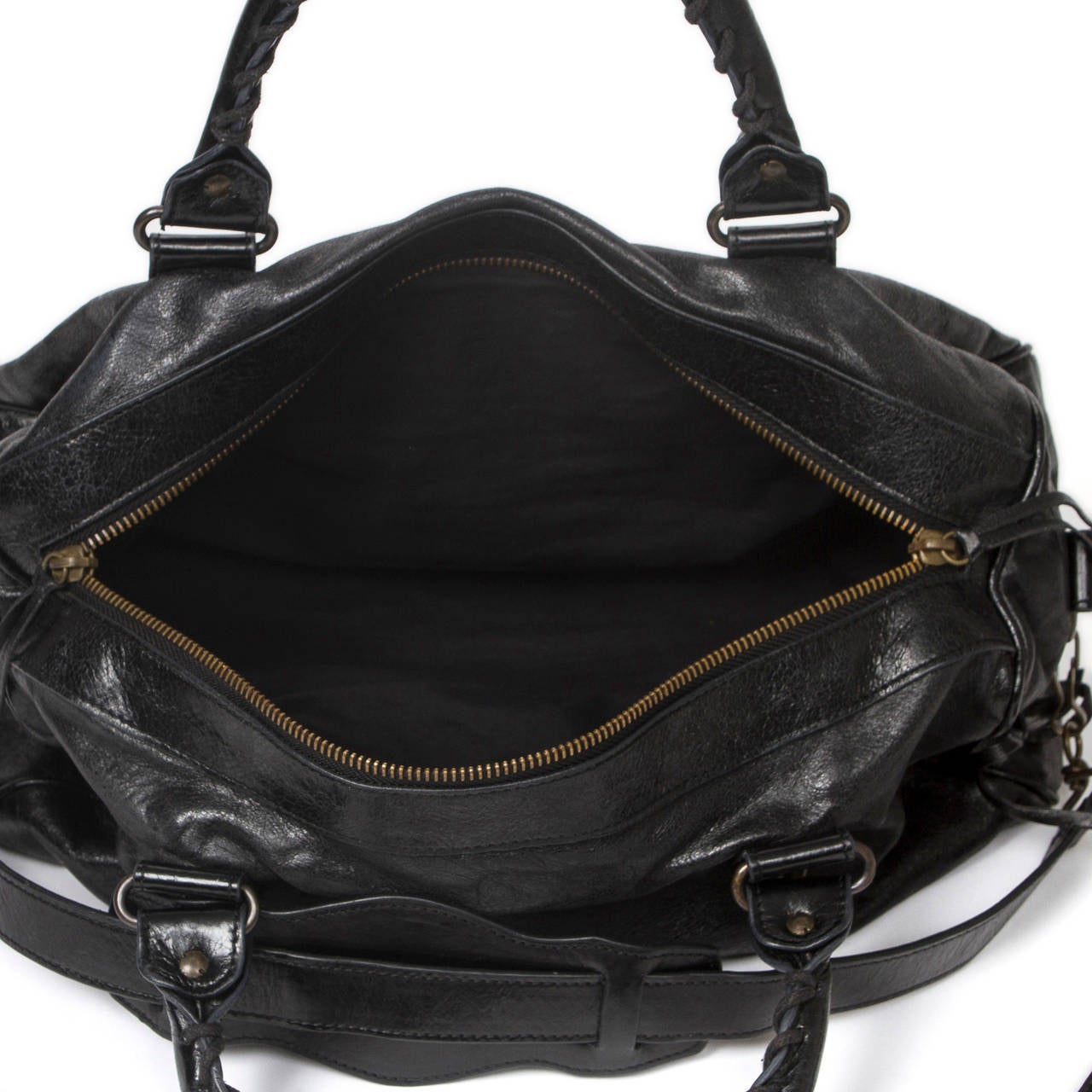 Balenciaga City Bag Black Distressed Leather For Sale 2