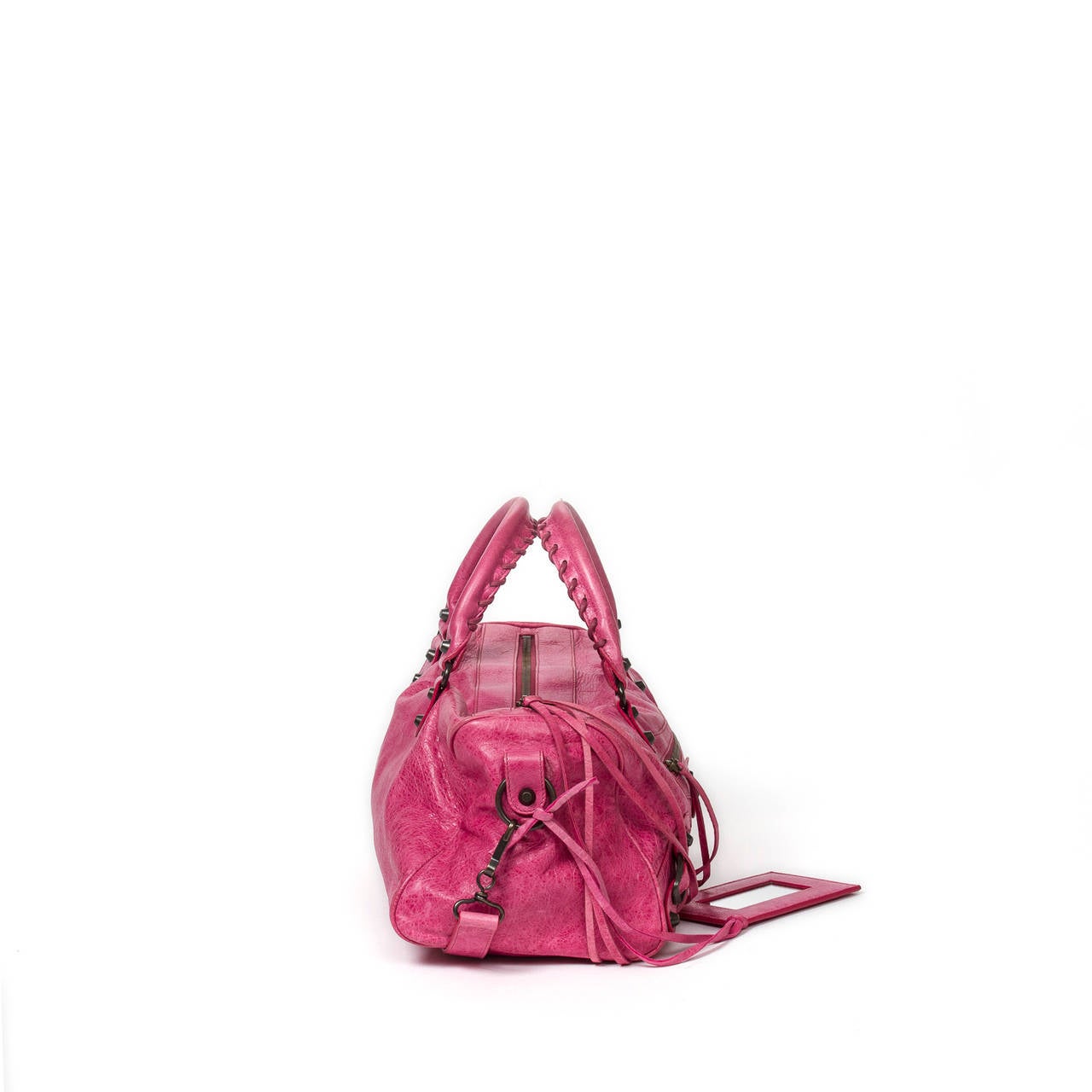 Women's Balenciaga City Bag Pink Distressed Leather For Sale