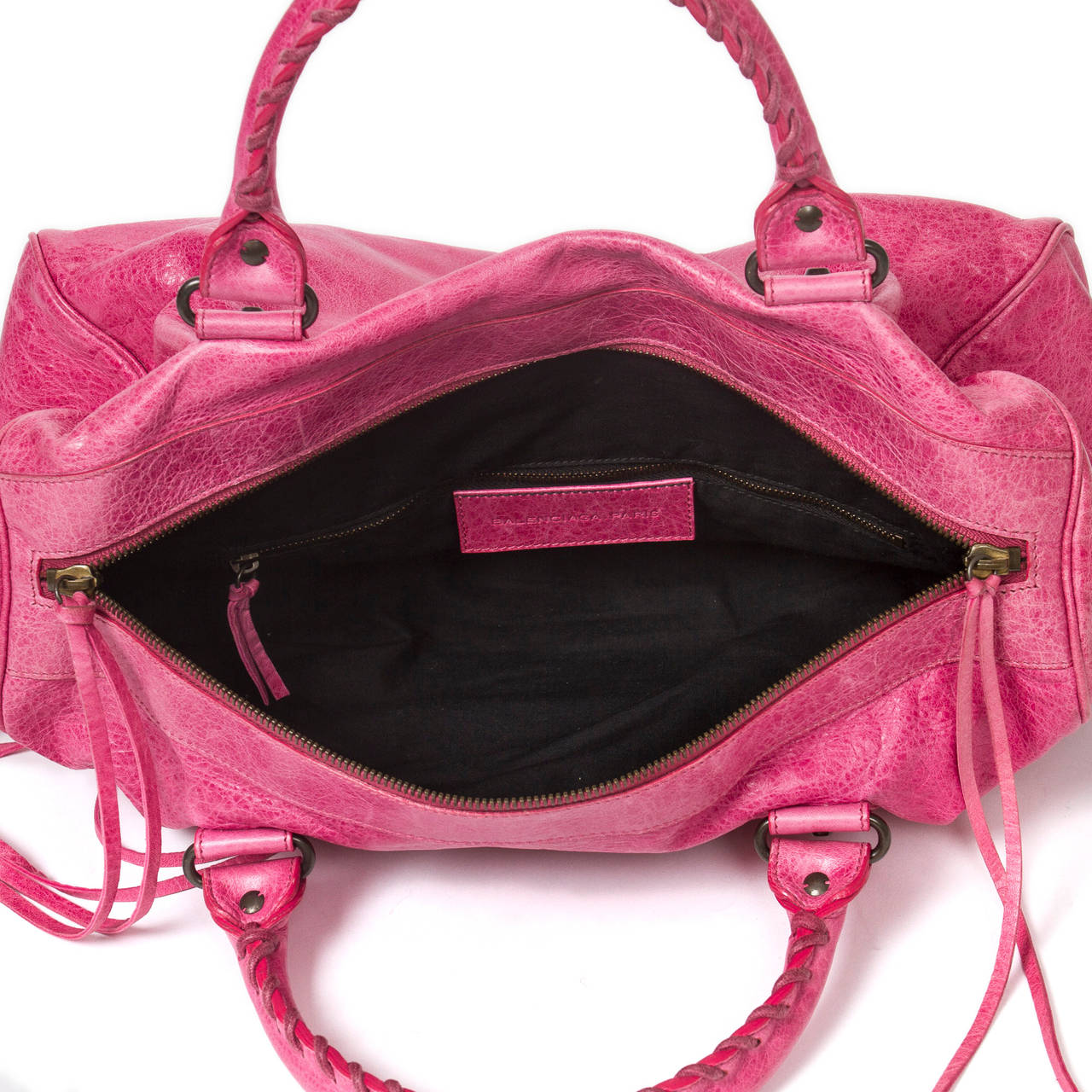 Balenciaga City Bag Pink Distressed Leather For Sale 2