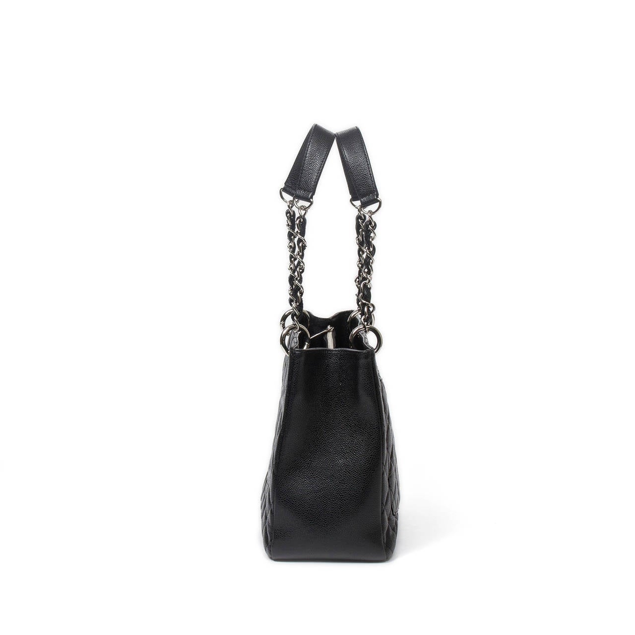 Chanel Gran Tote MM Shopper Black Grained Leather In Excellent Condition For Sale In Dublin, IE