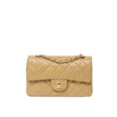 Chanel Double Flap 23 cm Beige Leather