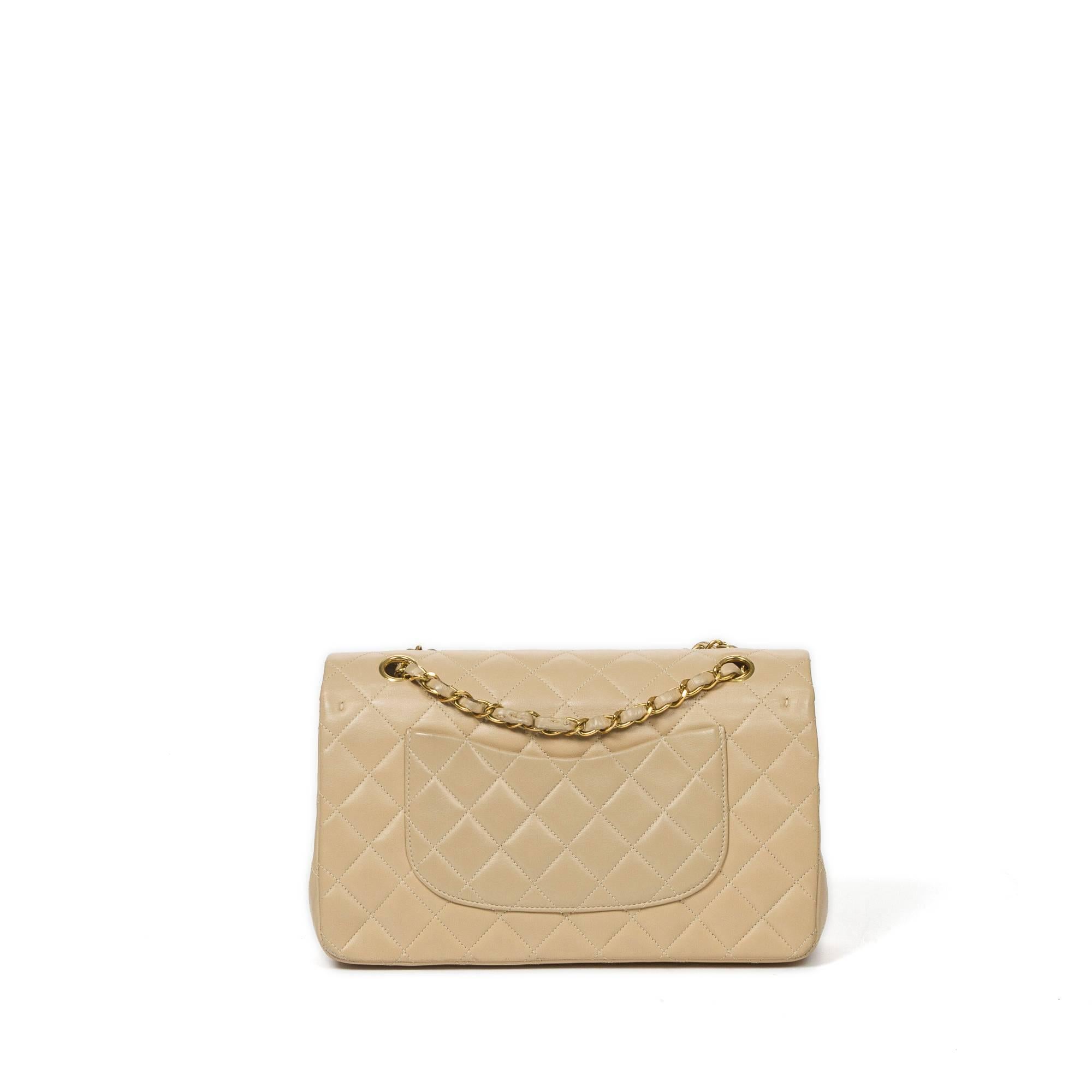 Chanel Classic Double Flap 26cm Beige Leather 1