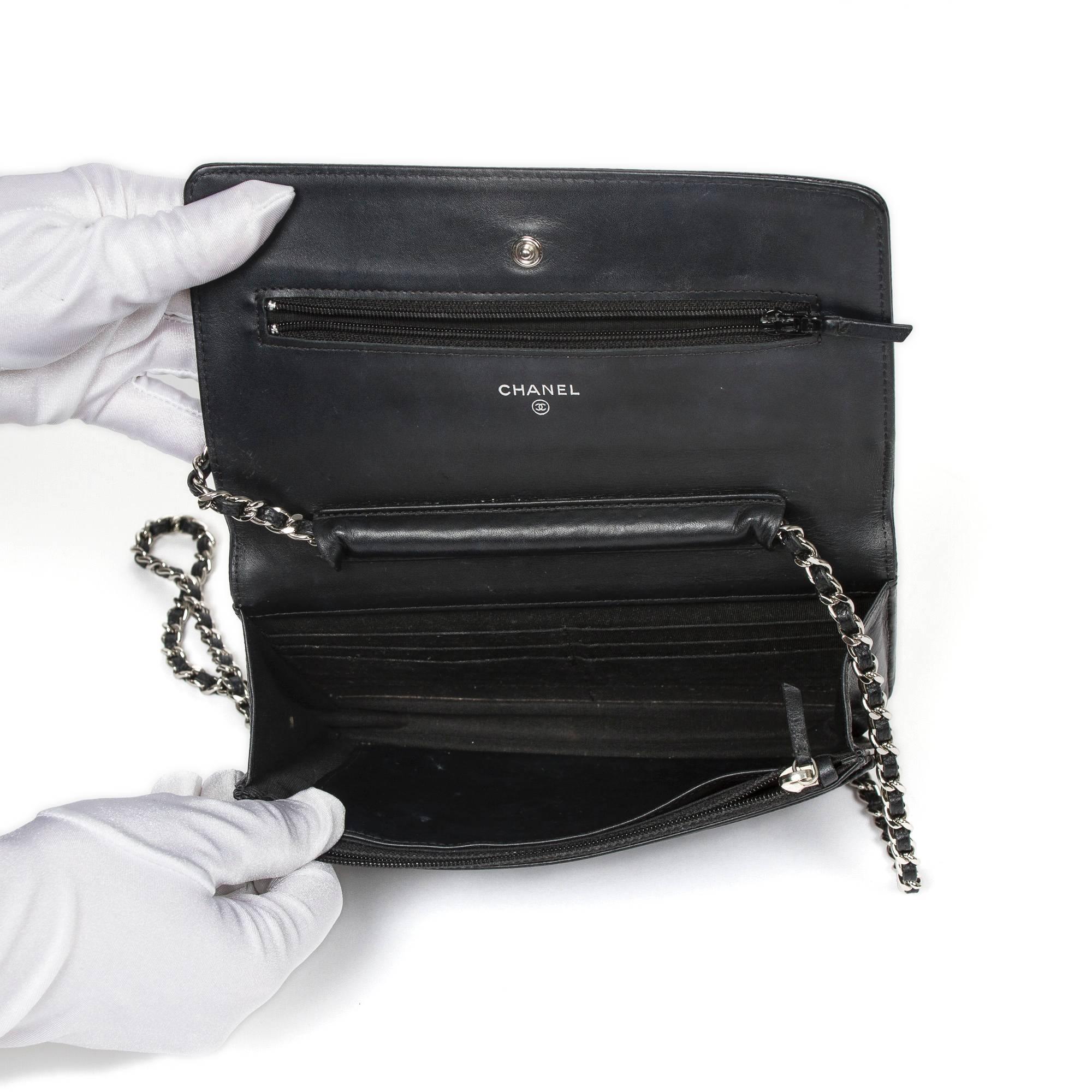 Chanel Timeless 19cm Wallet On Chain  WOC Black Caviar Leather 1