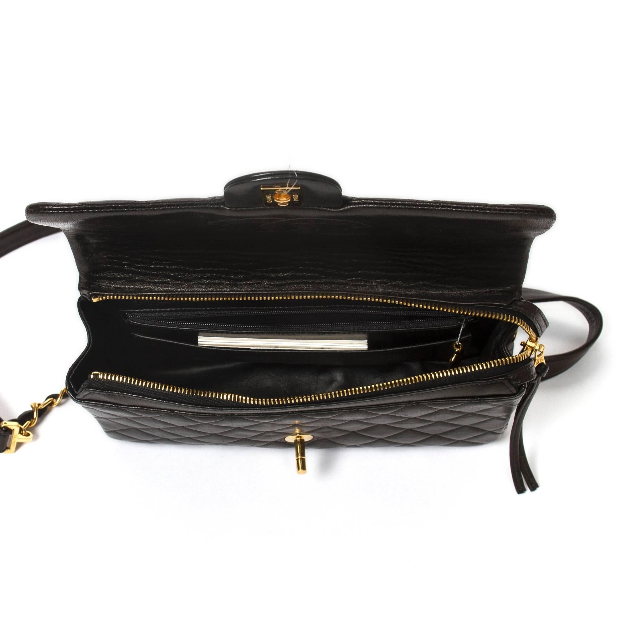 Chanel Vintage Classic Flap 25cm Backpack Black Leather 2