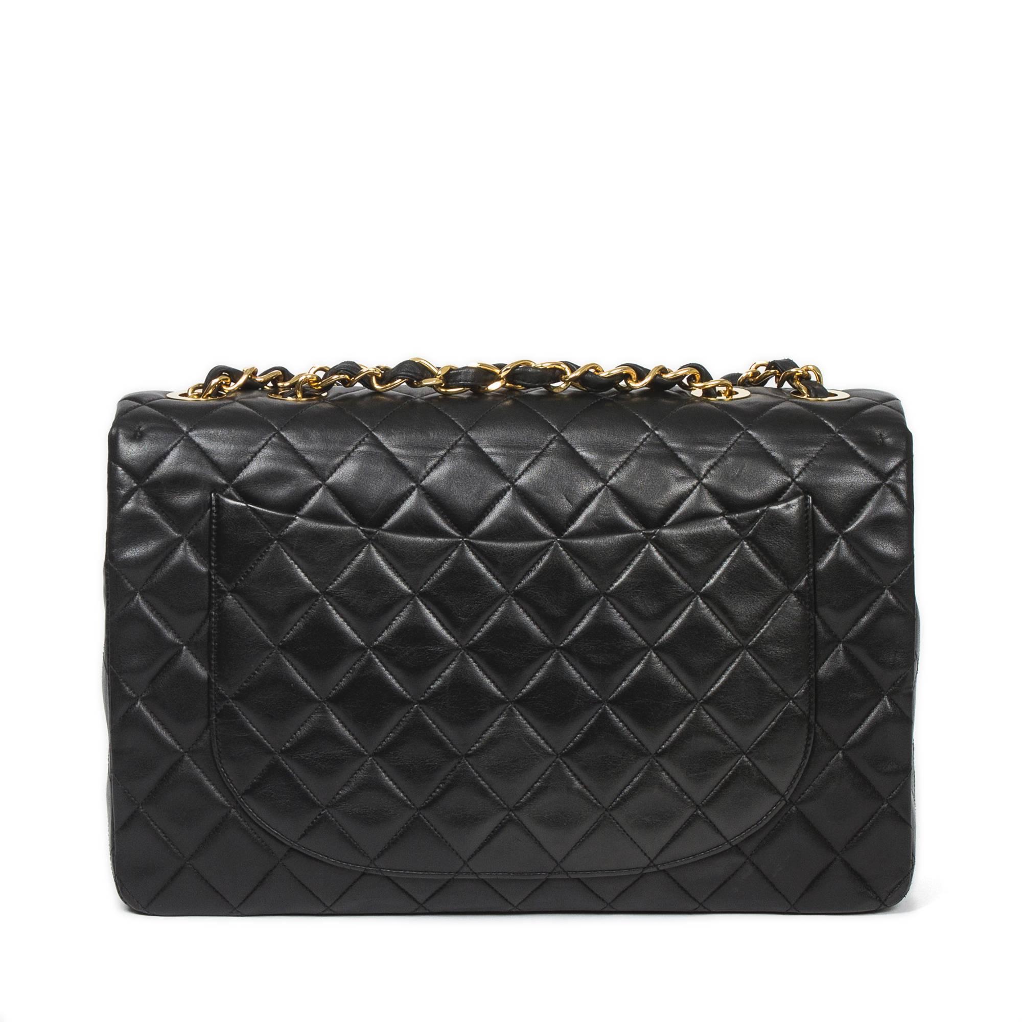 Maxi Jumbo Black Quilted Leather 1