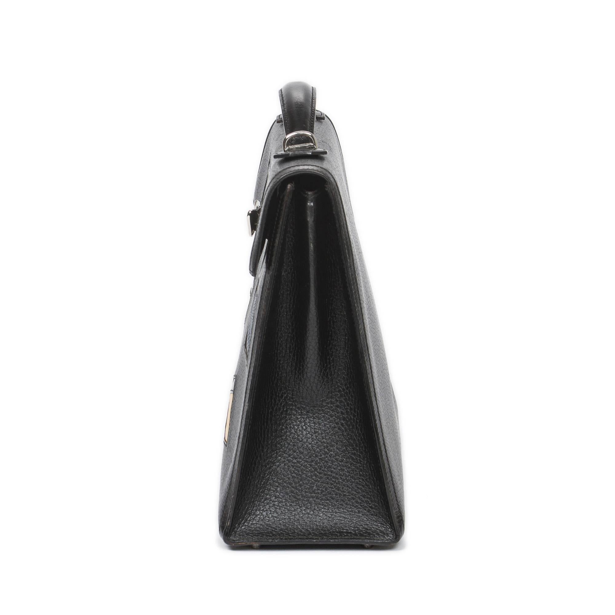 Hermes Kelly Nuage Black Ardennes In Excellent Condition In Dublin, IE