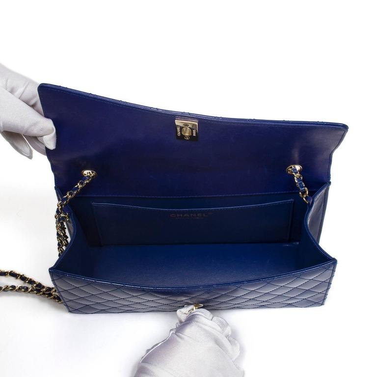 Flap Shoulder Bag Electric Blue Quilted Leather at 1stDibs