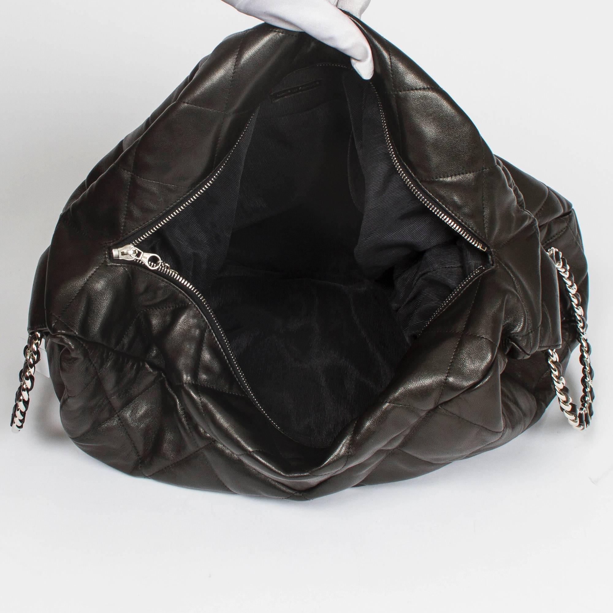 Chanel Hobo Handbag Black Quilted leather 1