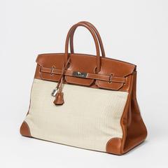 Hermes Birkin 40 Ivory Crinolin/Barenia Leather