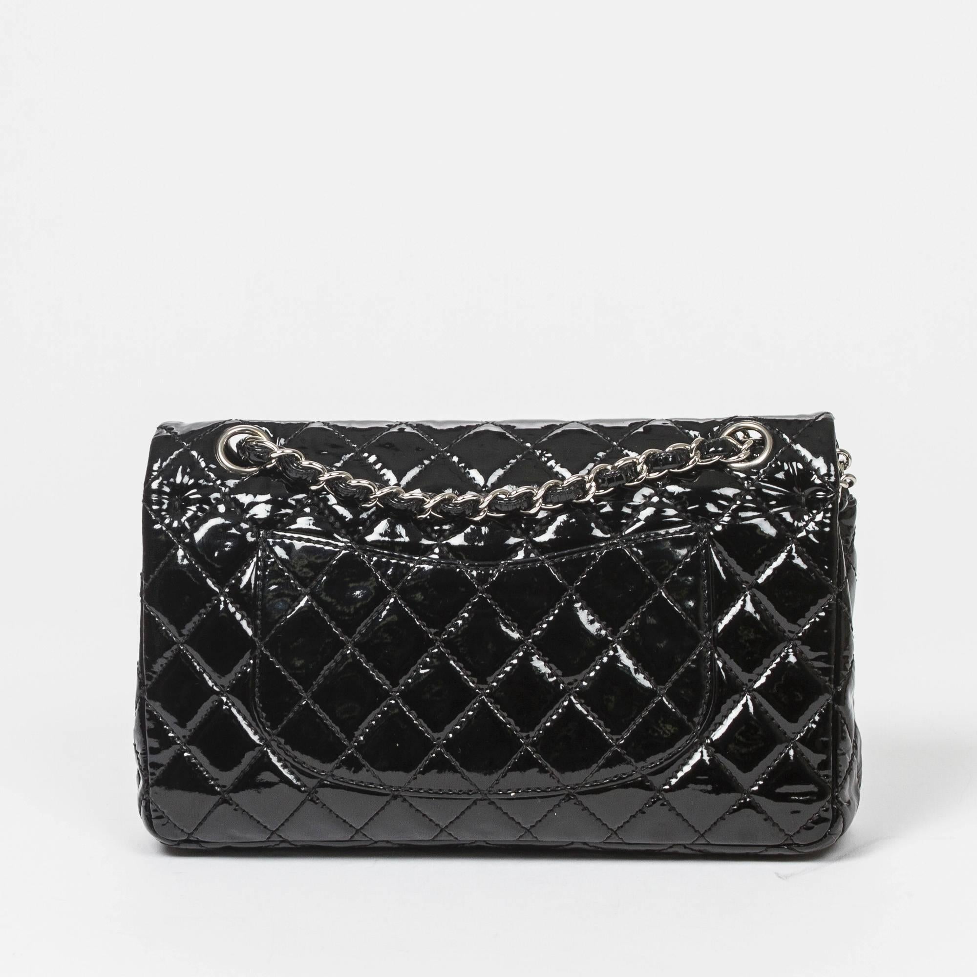 Chanel Classic Double Flap Black Patent Leather 1