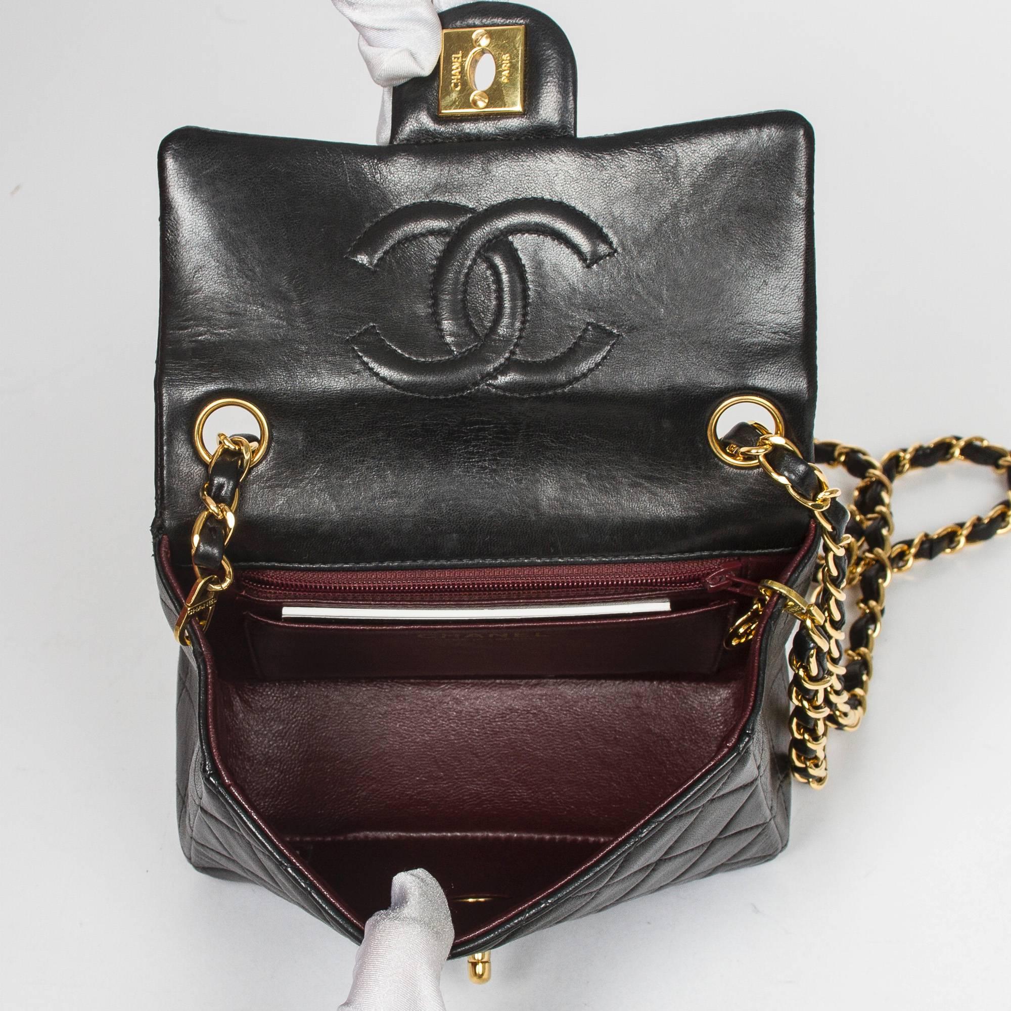 Chanel - Classic Mini Flap Black Quilted Leather 2