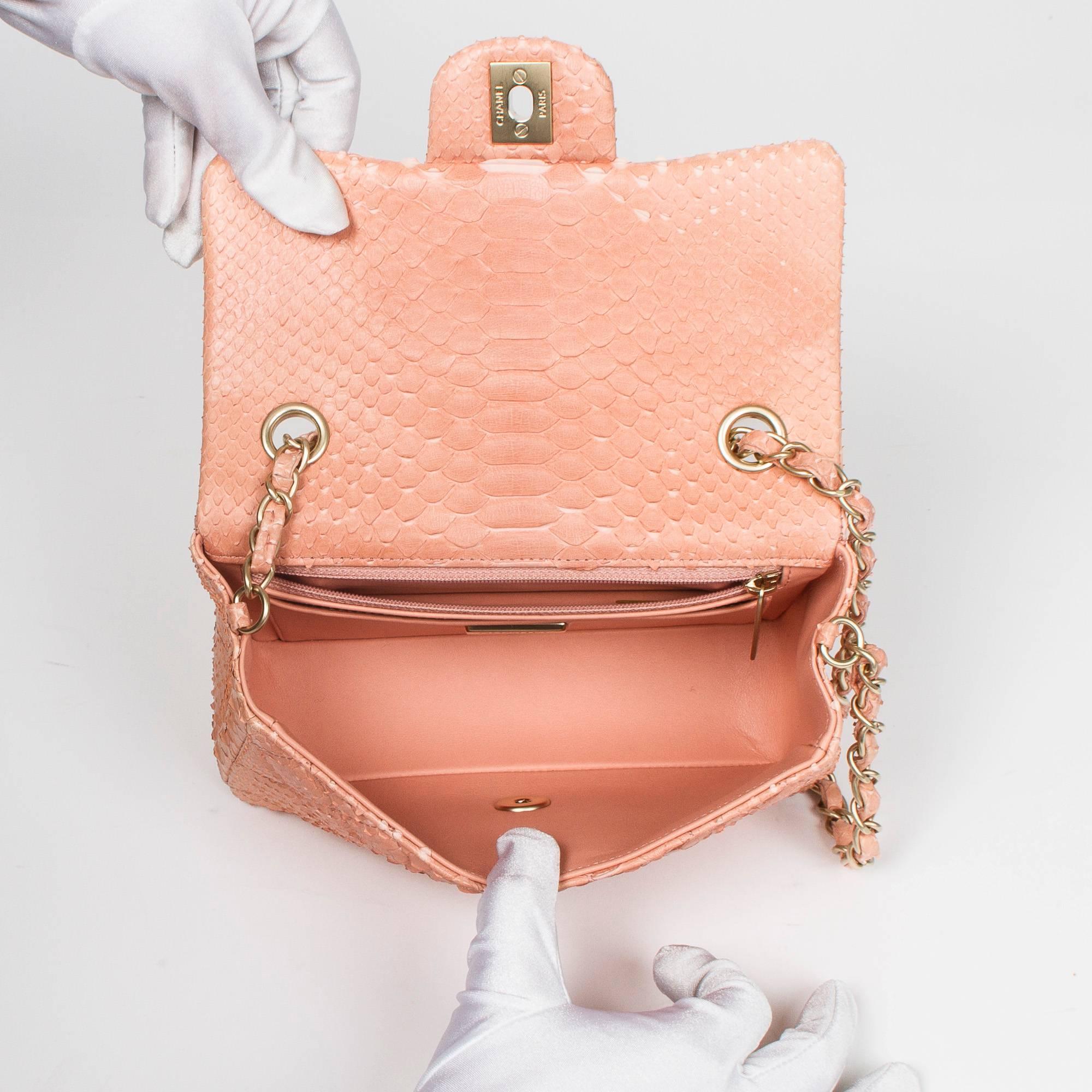 Beige Chanel - Mini Flap Bag Soft Pink Python