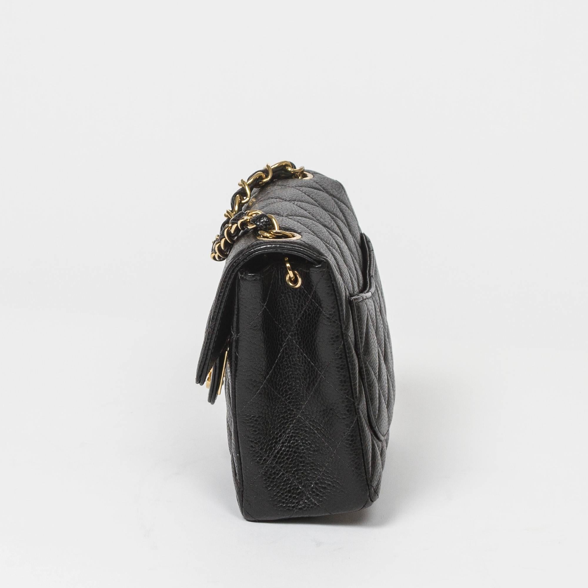 Chanel - Classic Mini Flap Black Quilted Caviar In Excellent Condition In Dublin, IE
