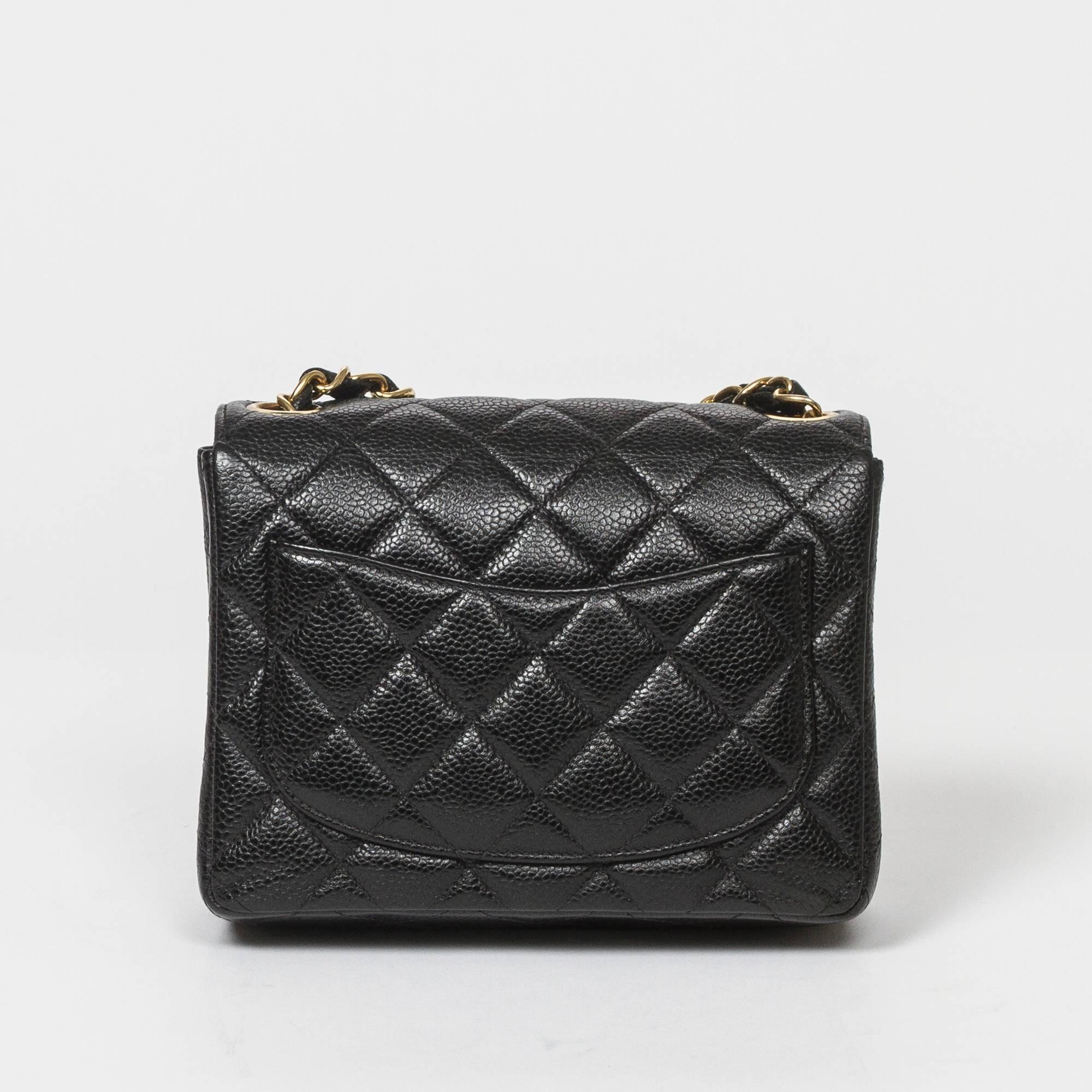 Chanel - Classic Mini Flap Black Quilted Caviar 1